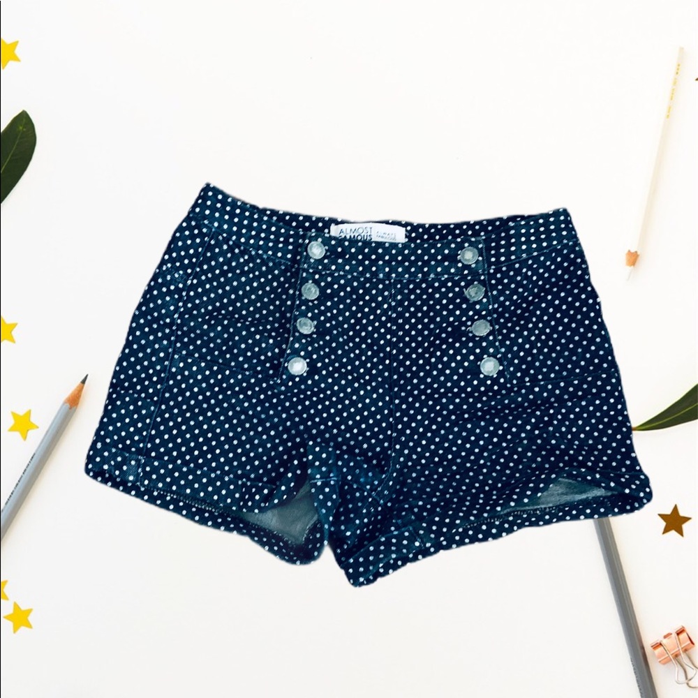 Navy White Polka Dots Shorts